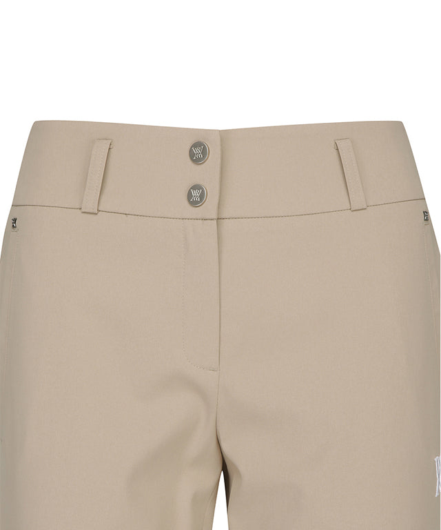 ANEW Golf Women Logo Band Point Long Pants featuring a straight fit and jacquard points, designed for comfort and style.